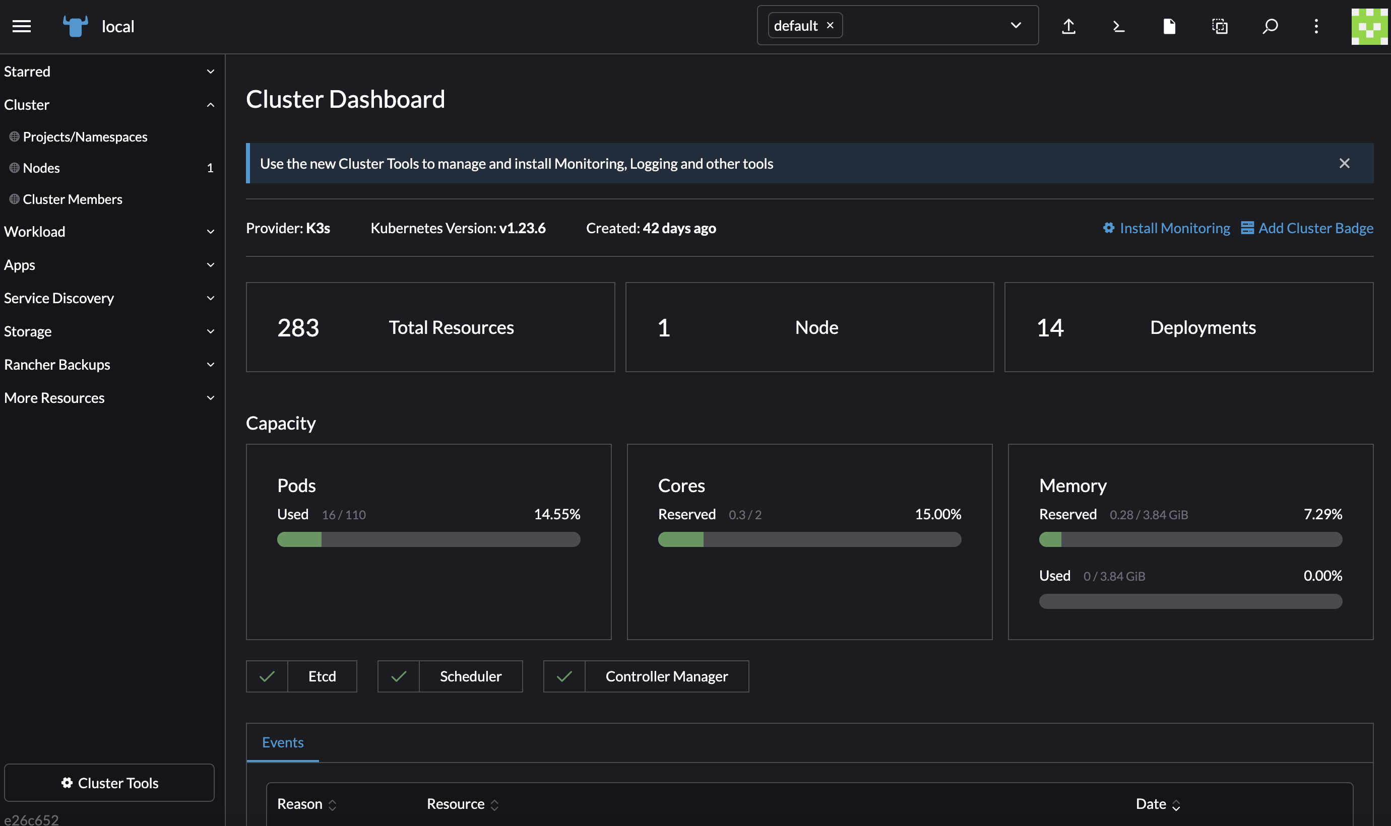 Rancher Cluster Explorer